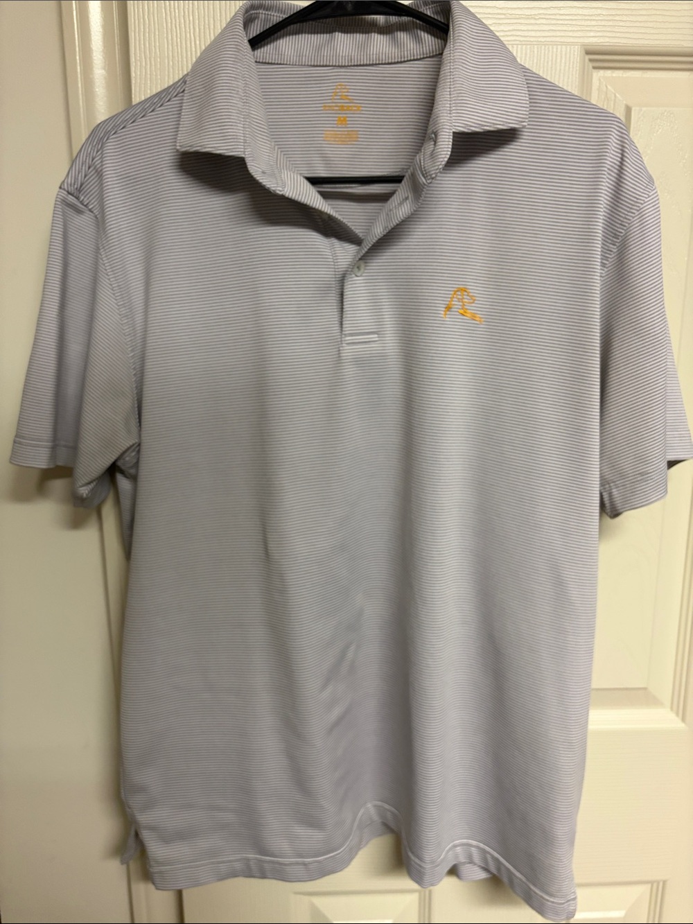 Rhoback Tennessee Volunteers, Gray Striped Men's Polo Shirt with Orange Logo